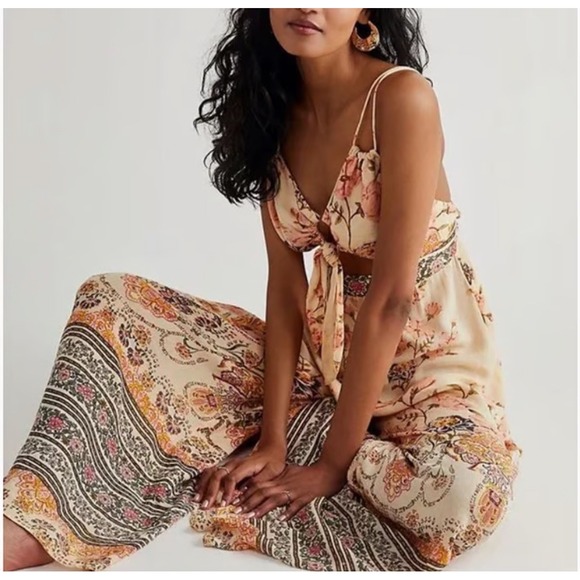 Free People Sundown Wide Leg Boho Jumpsuit - Picture 4 of 9